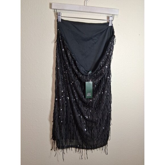 NWT Wild Fable Party Dress Strapless Sequin Gray Size XL - Picture 3 of 6